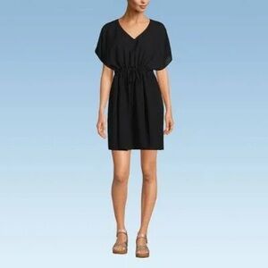 Title: NEW Lands’ End Kaftan Swim Cover-Up Dress – Black, XL/XXL